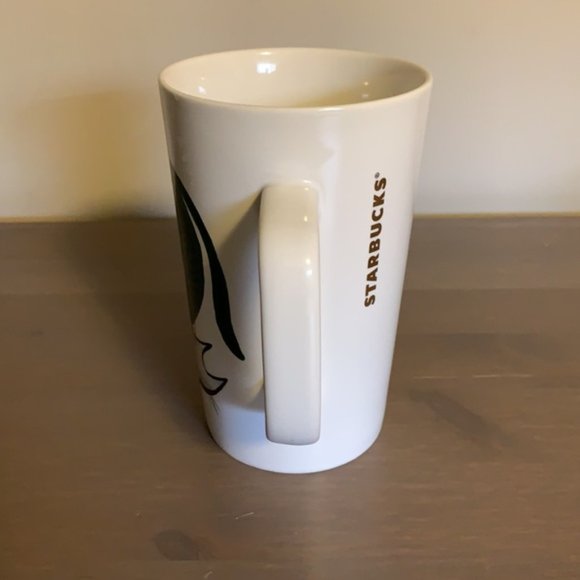 Starbucks “Cat and Yarn” 16 Oz. White, Green, and Black Ceramic Mug - Picture 2 of 6